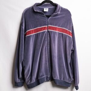 Simply For Sports Velour Track Jacket Mens XL Purple Red Excellent Zip Up